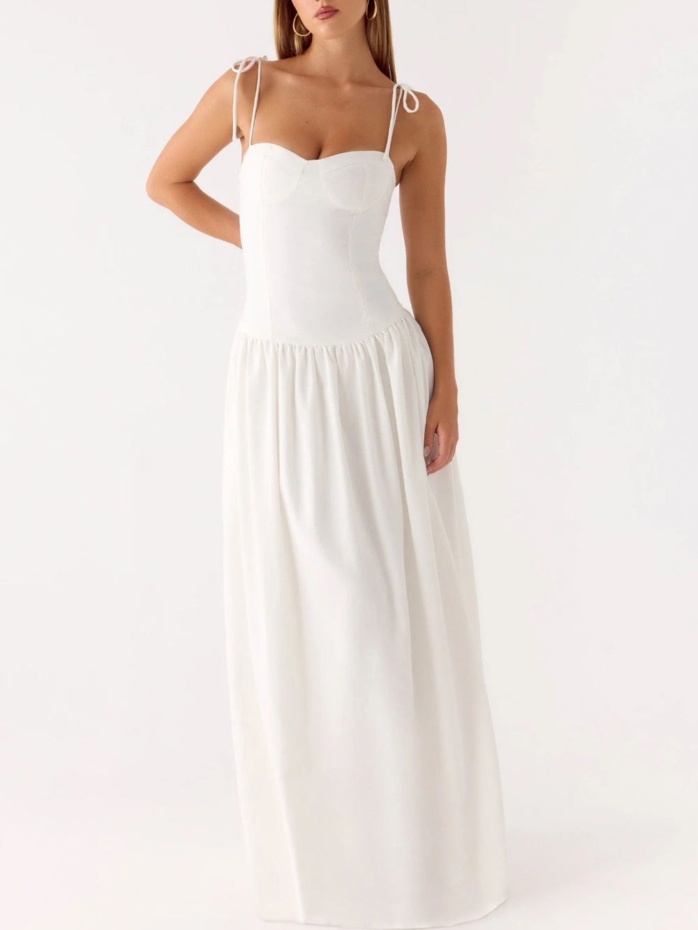 Peppermayo White Linen Maxi Dress